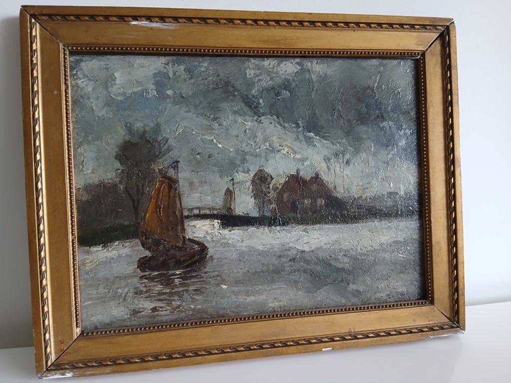 Bernhard Klene (1870-1930) - Zicht op Warmonder Zee, Ophalen of Verzenden