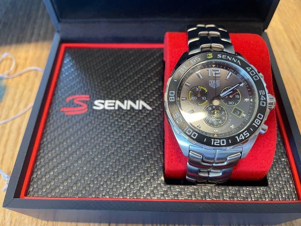 TAG Heuer Carrera 100 M Chronograph Senna Special Edition, Ophalen, Staal, Staal, Polshorloge