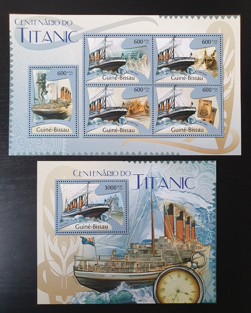 Guinee-Bissau 2012 Titanic Schip Michel 5740-5744 +blok 1012, Verzenden, Postfris, Overige thema's