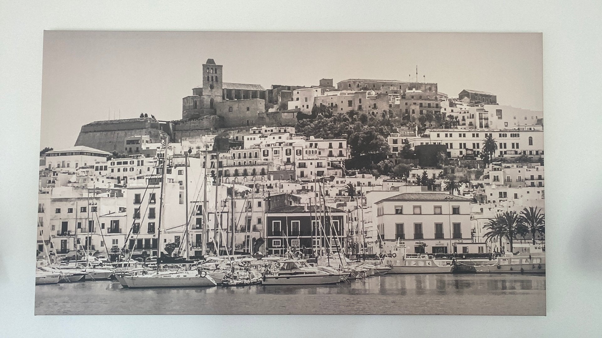 Poster Ibiza stad 160 x 90 cm Eivissa, 1980 tot heden, Foto, Zo goed als nieuw, Buitenland