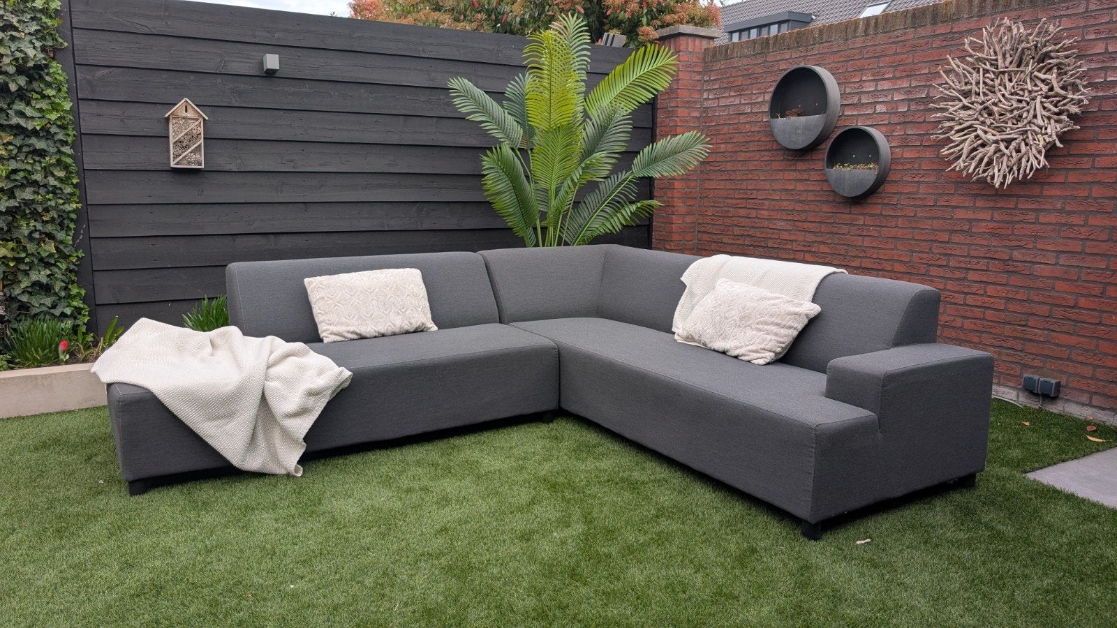Stijlvolle hoekbank/loungebank – perfect voor tuin of terr, Ophalen, Zo goed als nieuw, Bank, Loungeset