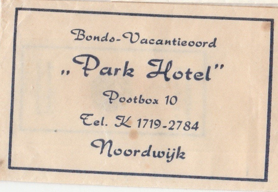Bonds vacantieoord Park Hotel Noordwijk - Postbox, Ophalen of Verzenden
