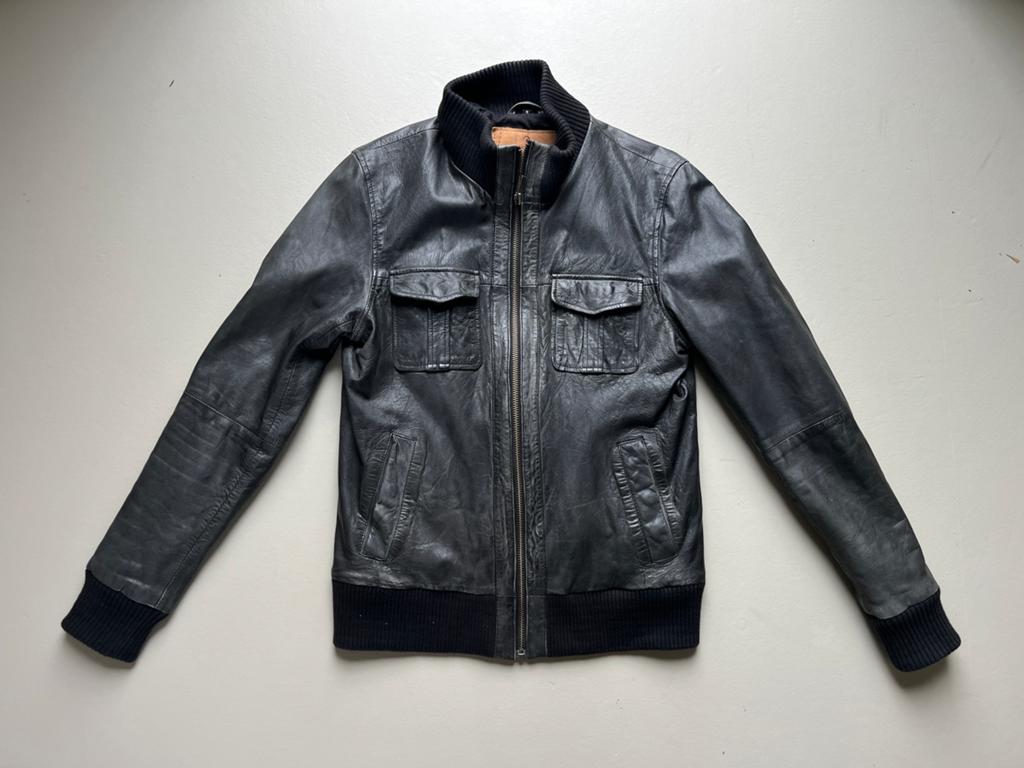 Goosecraft Bomber900 Leren Jas Zwart/grijs maat S., Ophalen of Verzenden, Nieuw, Maat 48/50 (M), Grijs
