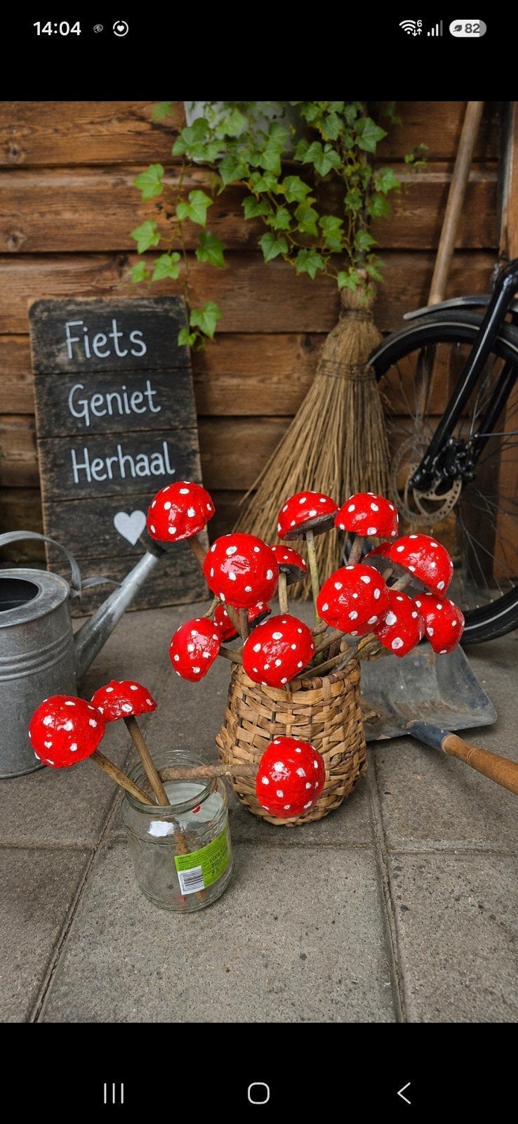 Decoratieve paddestoelen tuinprikkers(vaderdag tip?), Ophalen of Verzenden, Nieuw
