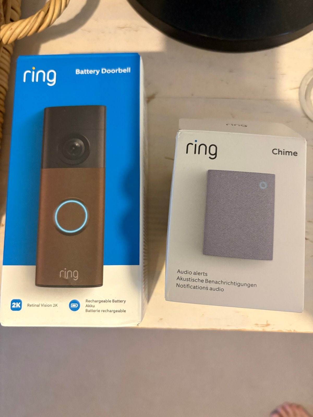 Ring Battery deurbel 2K & Chime, Ophalen of Verzenden, Bewegingsdetectiesensor, Zo goed als nieuw, Draadloos