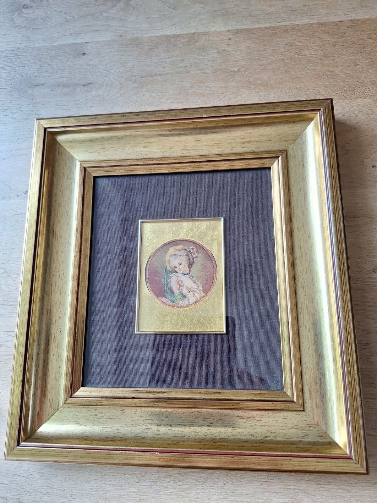 Artitalia Chromolithografie op 23k Bladgoud - Ingelijst, Antiek en Kunst, Ophalen of Verzenden