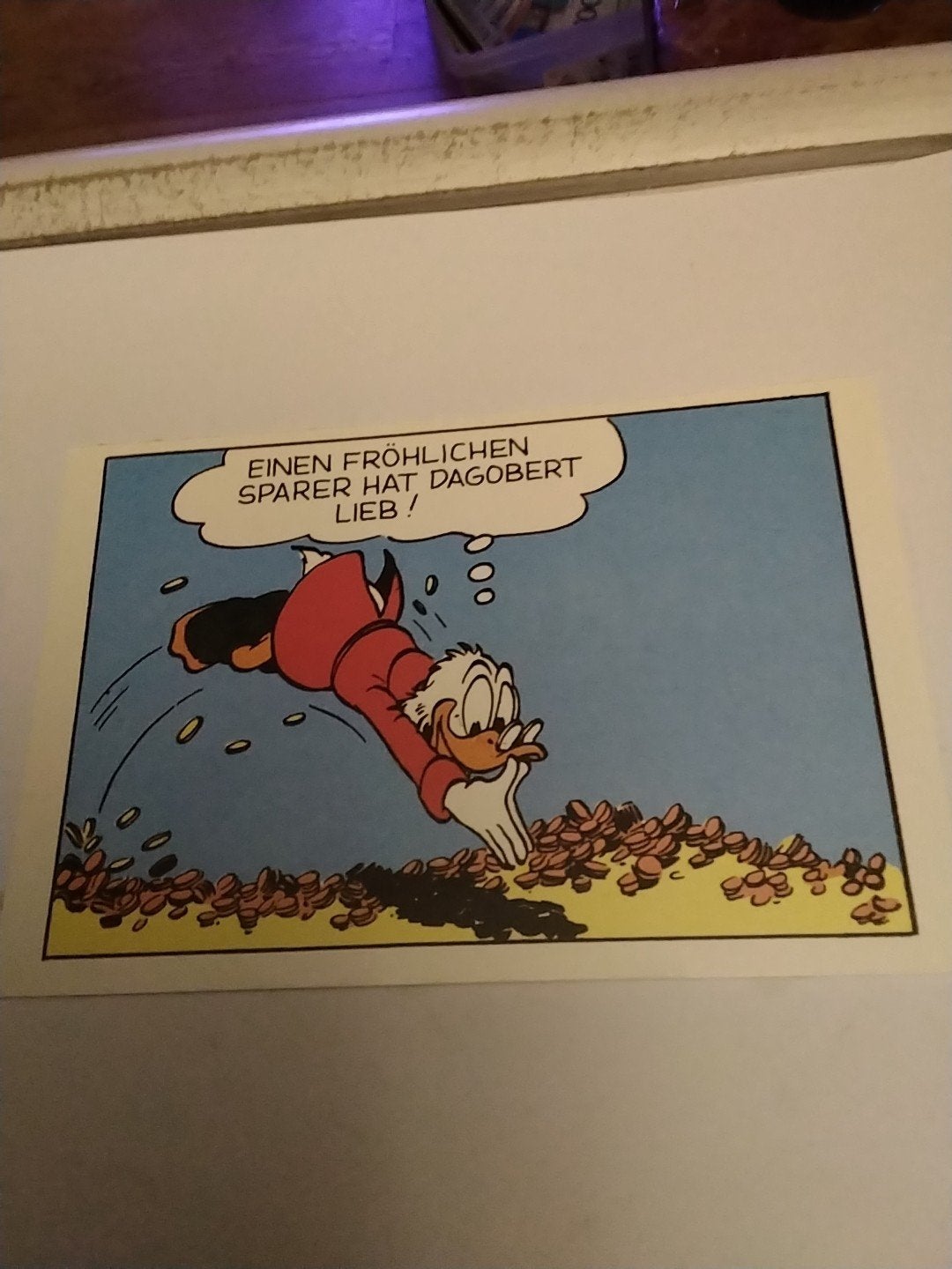 Vintage Dagobert Duck Ansichtkaart - Een Vrolijke Spaarder, Ophalen of Verzenden