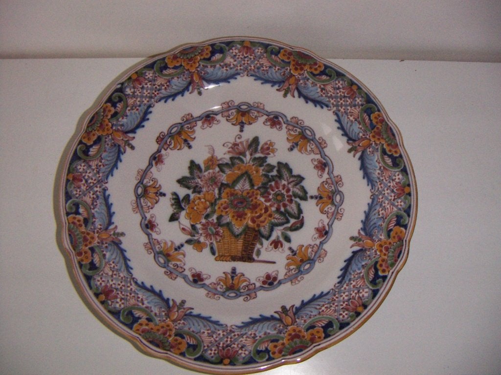 Makkum Tichelaar keramiek schaal jr.1940-1960. Bloemenmand., Ophalen of Verzenden