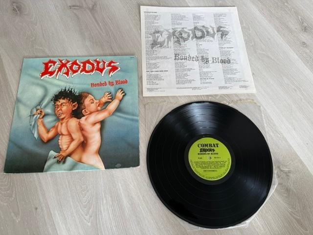 Exodus LP - Bonded By Blood 1986 + OIS, Cd's en Dvd's, Vinyl | Hardrock en Metal, Gebruikt, Inclusief binnenhoes, 1980 - 1989