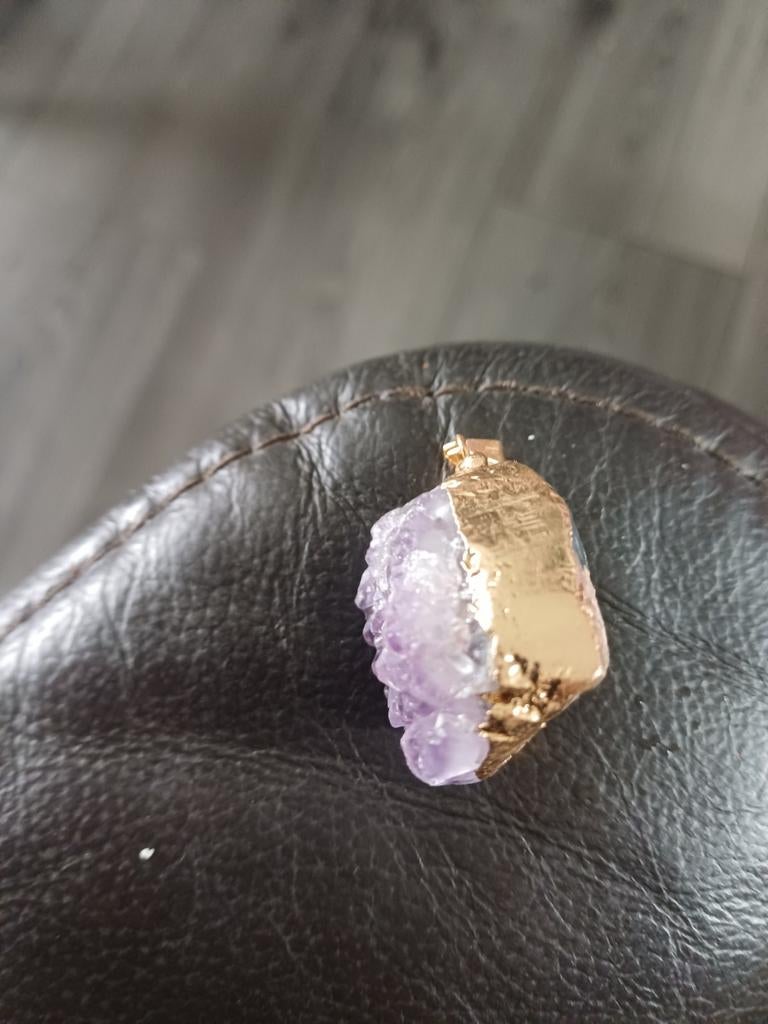 Geweldig mooie  amethist hanger zie foto's, Ophalen of Verzenden, Zo goed als nieuw, Zilver, Overige merken