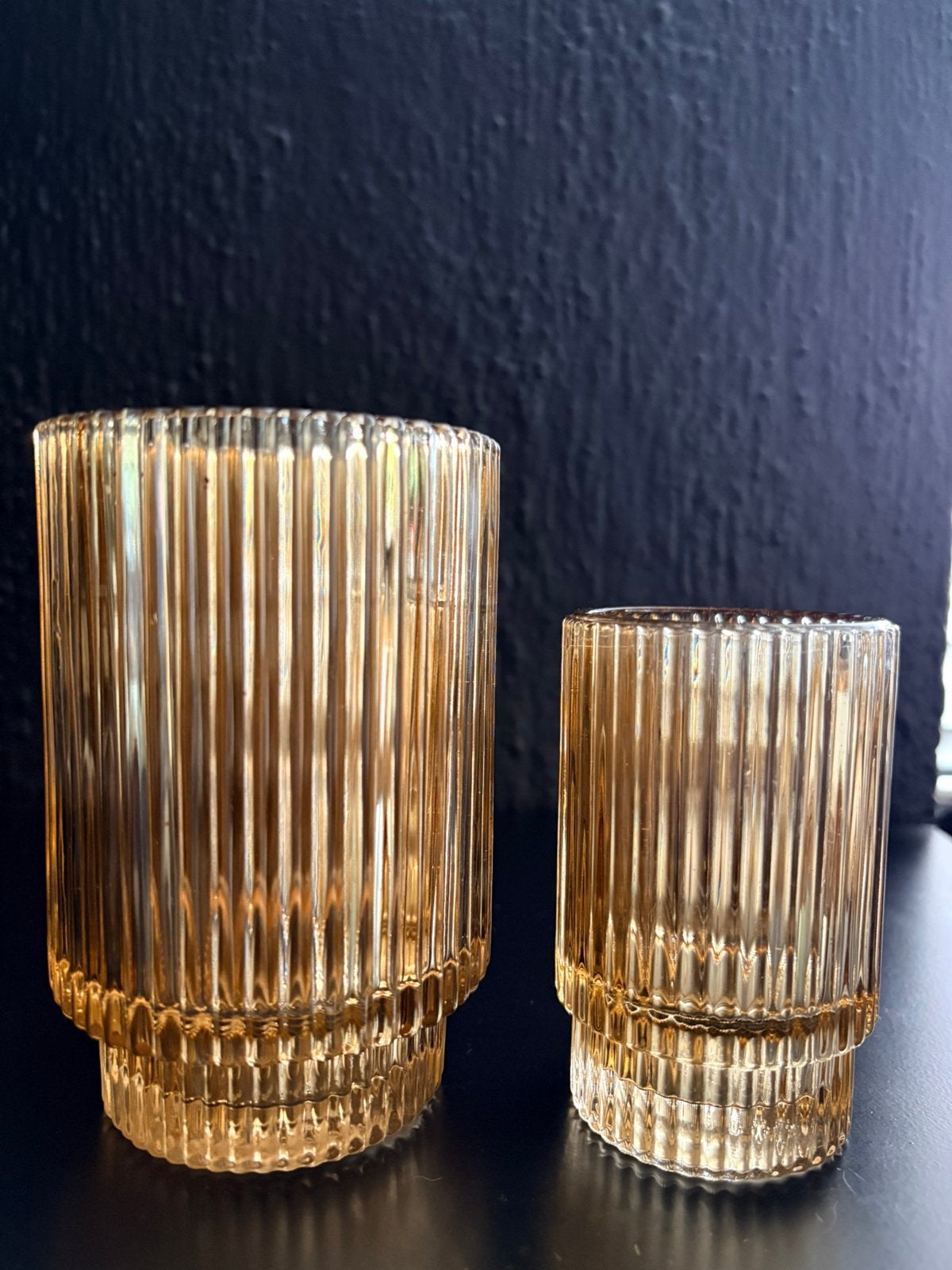 Kaarsenkandelaar waxinelichthouder, Bruin, Waxinelichthouder, Ophalen of Verzenden, Glas