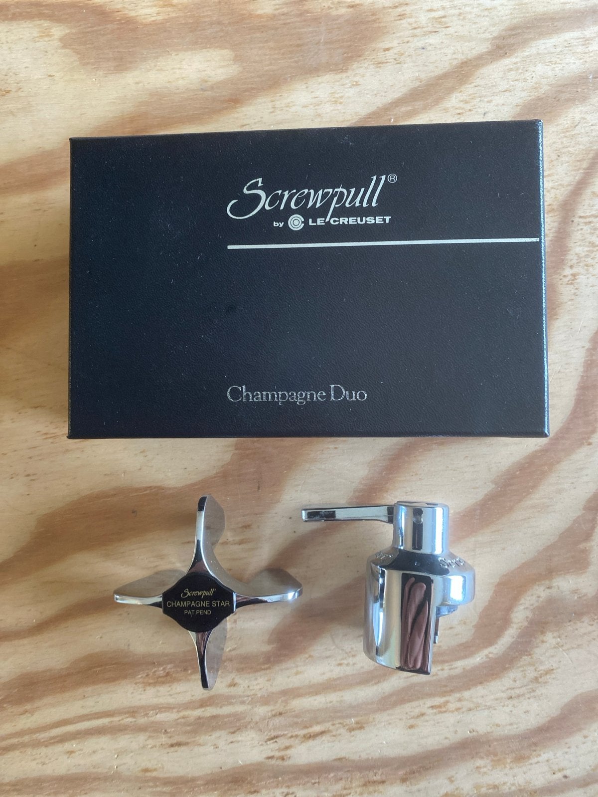 Screwpull Champagne Duo van Le Creuset - Nieuw in doos, Le Creuset, Zilver, Ophalen of Verzenden, Metaal