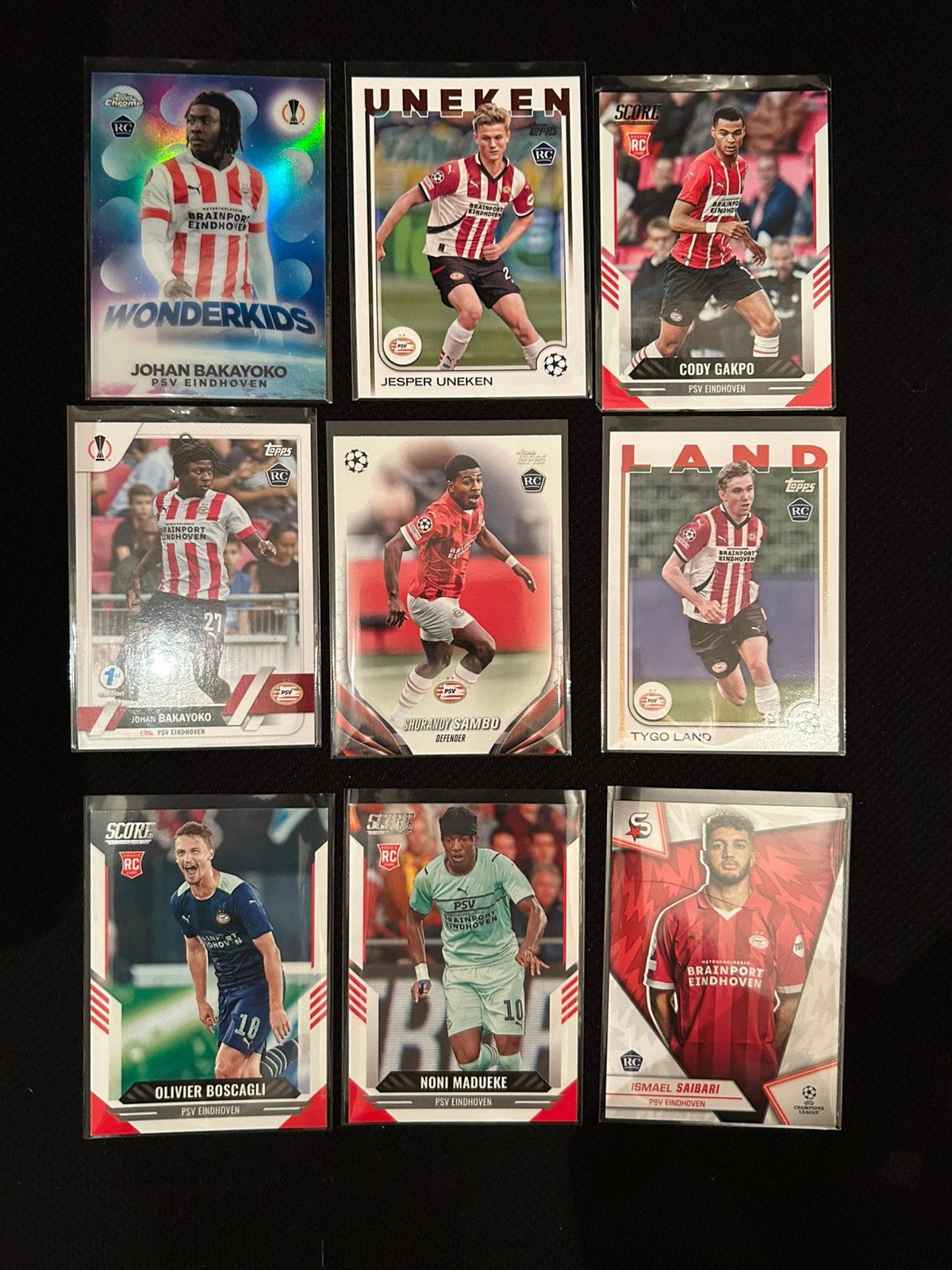 Negen PSV rookie cards, Ophalen of Verzenden, Zo goed als nieuw, Meerdere plaatjes