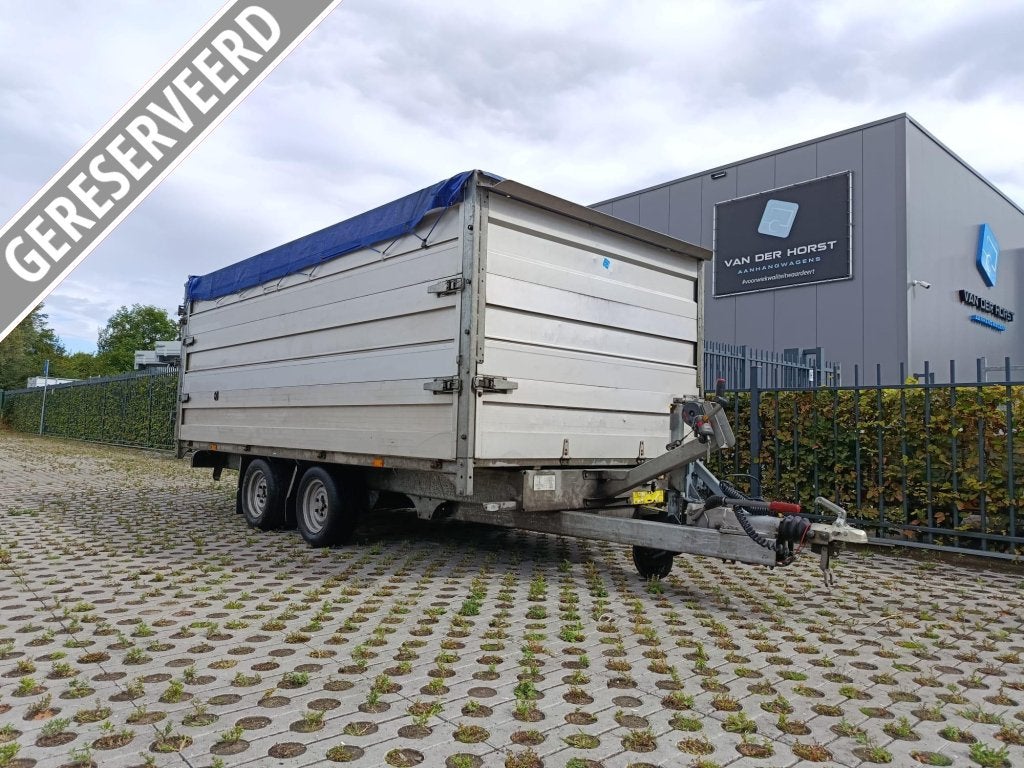 Twintrailer 2017 4x1,9 m - borden 140 cm hoog, Auto diversen, Aanhangers en Bagagewagens, Gebruikt
