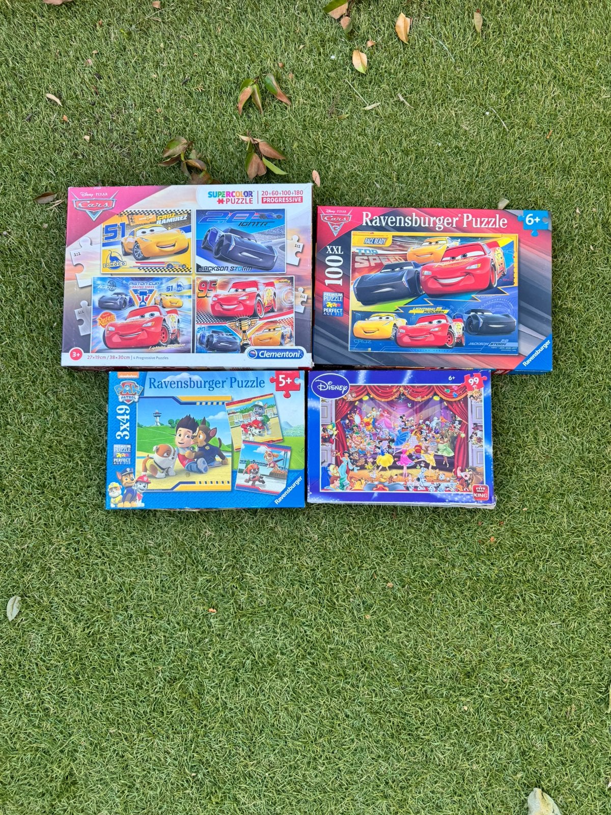 4 puzzels, Kinderen en Baby's, Speelgoed | Kinderpuzzels, Ophalen, Meer dan 50 stukjes, Gebruikt, 4 tot 6 jaar