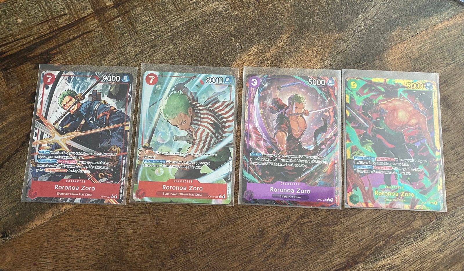 One piece Roronoa Zoro set kaarten (4 stuks), Hobby en Vrije tijd, Verzamelkaartspellen | Overige, Ophalen, Nieuw, Meerdere kaarten