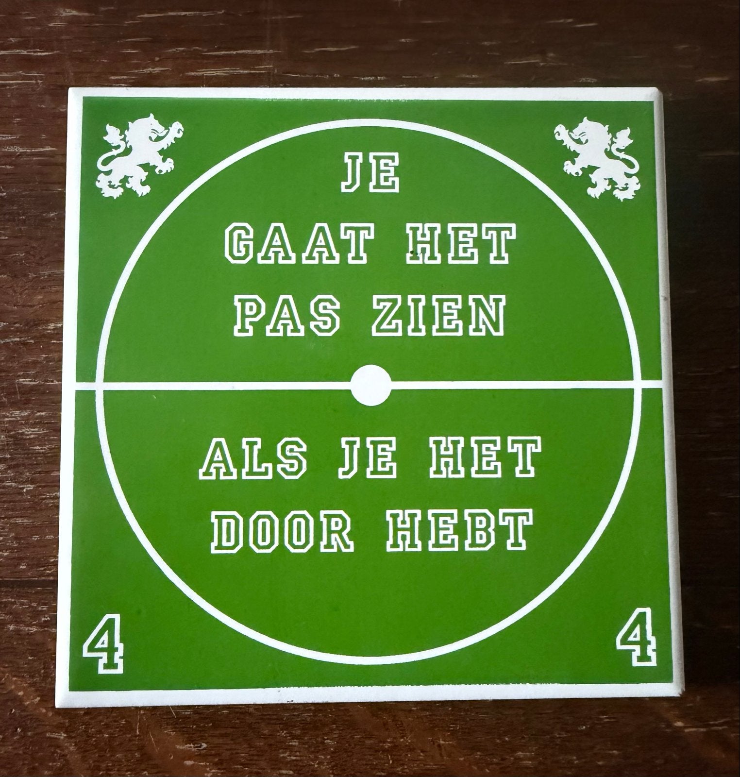 Tegeltje Johan Cruijff - Je gaat het pas zien, Ophalen of Verzenden, Zo goed als nieuw, Ajax, Overige typen
