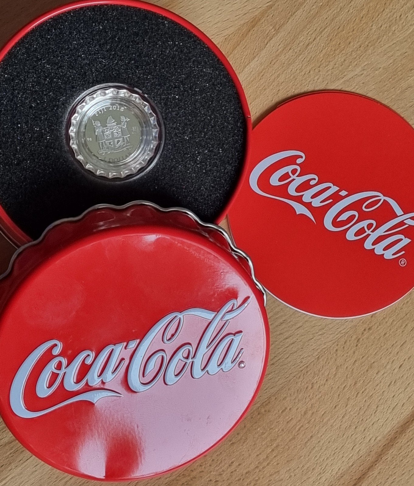 Fiji One Dollar 2018 zilver Proof "Coca-Cola"., Ophalen of Verzenden, Losse munt, Zilver