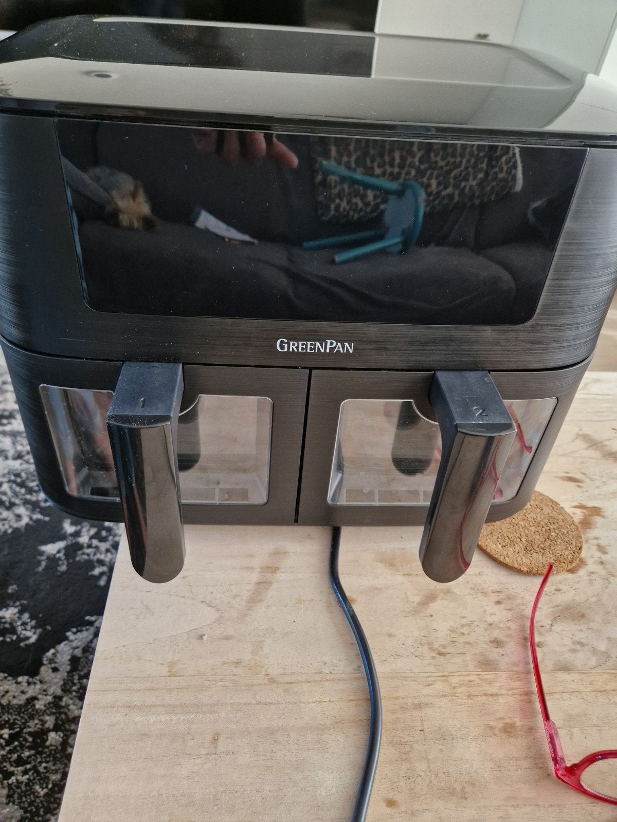 GreenPan Airfryer - Dubbele manden - Zo goed als nieuw, Witgoed en Apparatuur, Airfryers, Ophalen, Zo goed als nieuw, Airfryer