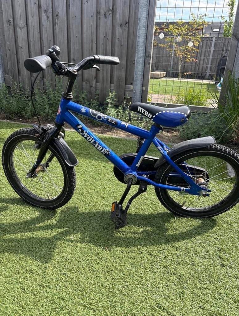 Volare Hero Kinderfiets 16 inch - Blauw, Fietsen en Brommers, Fietsen | Kinderfietsjes, Ophalen, Gebruikt, Terugtraprem, 16 tot 20 inch