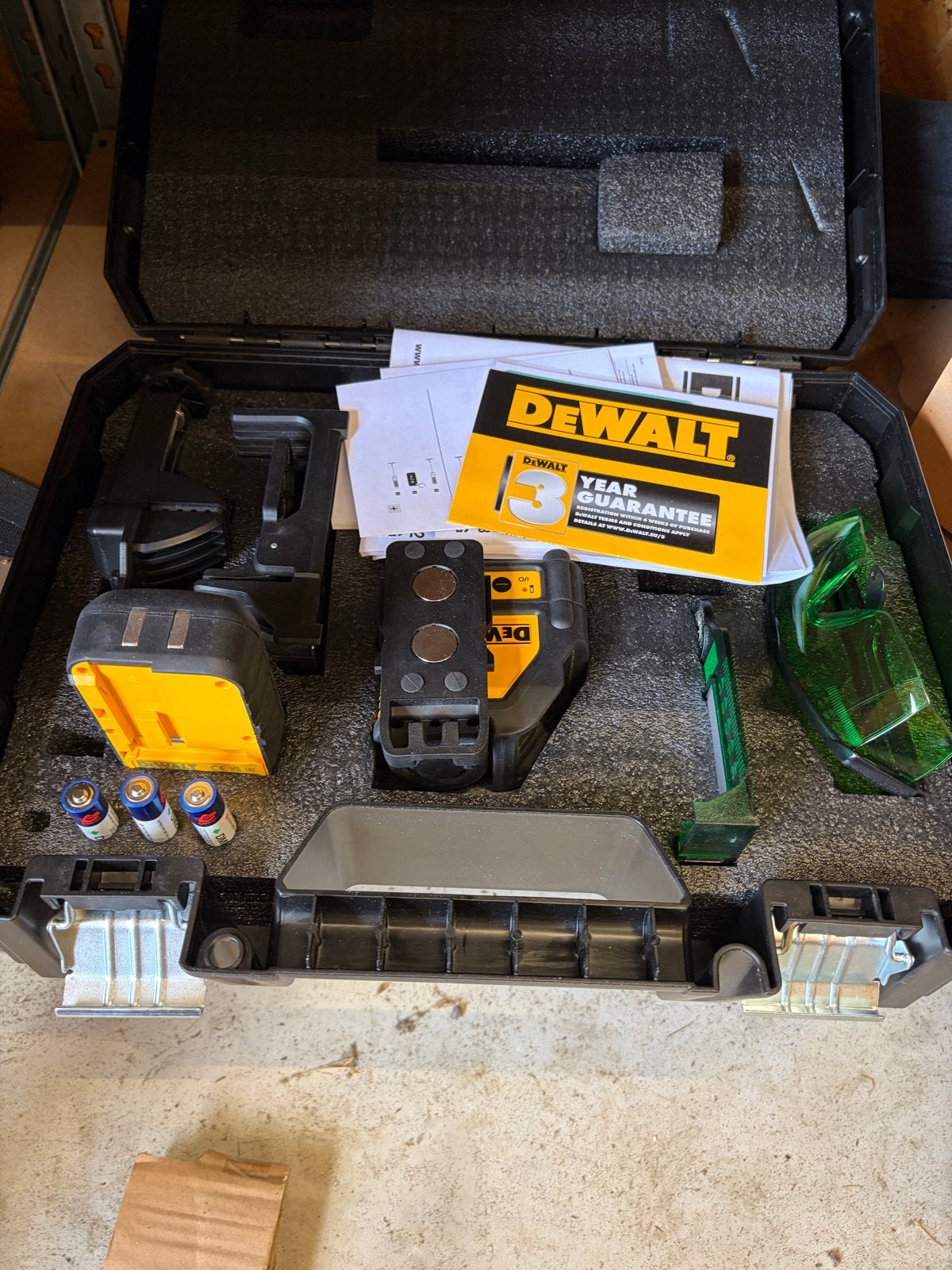 Dewalt DCE088D1G Groene Kruislijnlaser met Koffer, Ophalen of Verzenden, Zo goed als nieuw