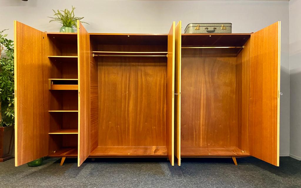Vintage XL linnenkast jaren 50/60 retro design kast teak, Huis en Inrichting, Kasten | Kledingkasten, Zo goed als nieuw, 200 cm of meer