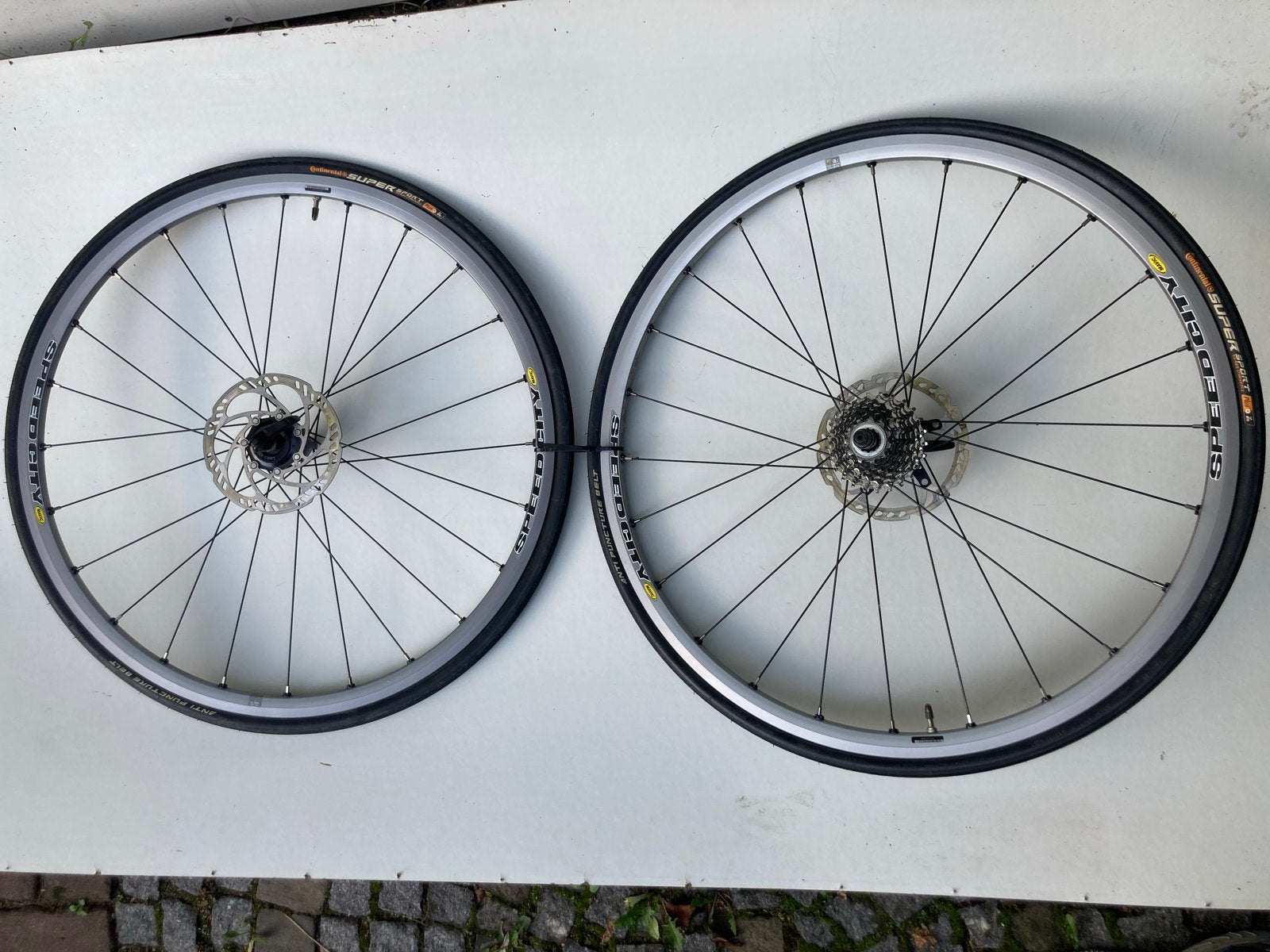 Mavic Speedcity Wielset met Continental banden en Magura sch, Fietsen en Brommers, Wiel, Gebruikt, Ophalen of Verzenden, Aluminium