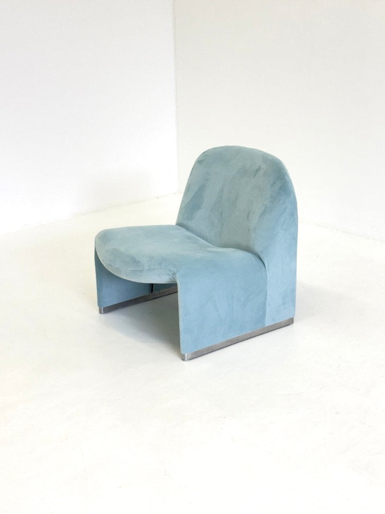 Alky Fauteuil Anonima Castelli - Baby Blauw Velvet, Onbekend, Designklassieker, Modern, Vintage, Italiaans Design, Ophalen of Verzenden