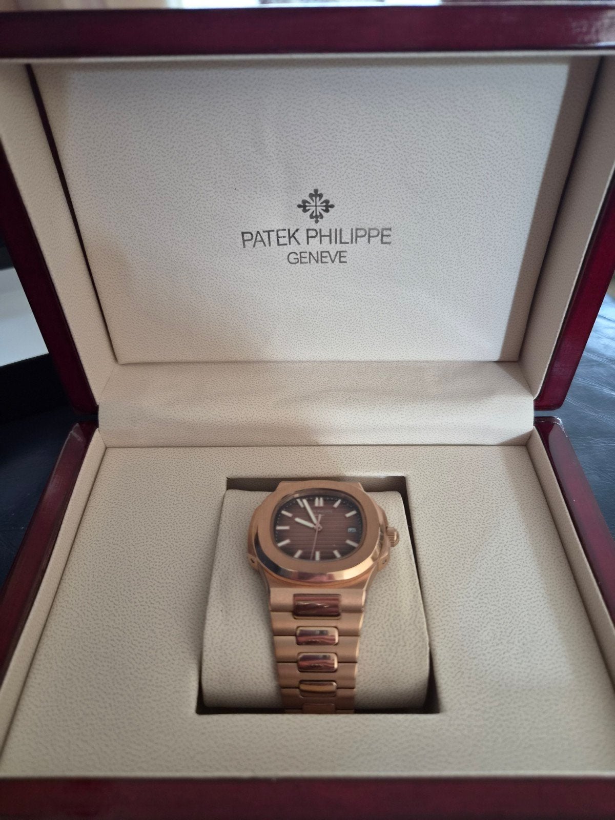 Patek Philippe Nautilus Rose Goud Horloge, Sieraden, Tassen en Uiterlijk, Polshorloge, Ophalen of Verzenden, Zo goed als nieuw