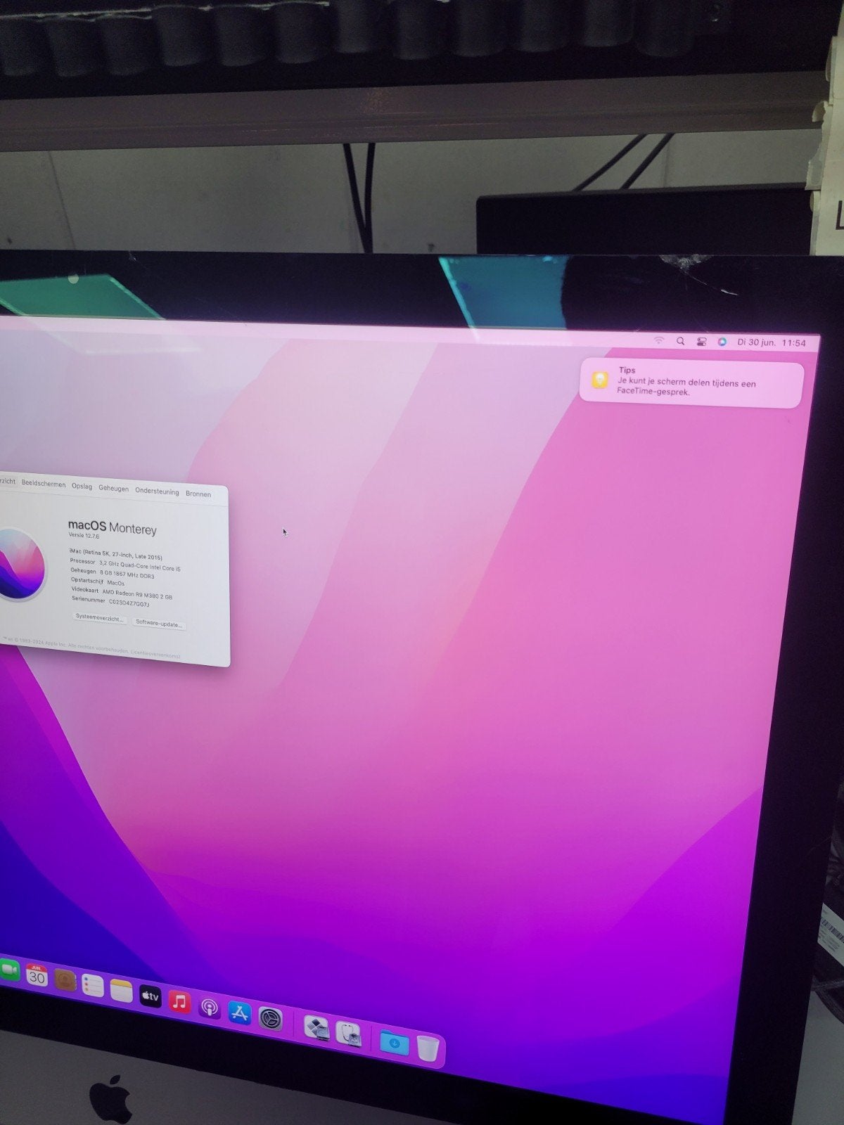 Apple iMac 27-inch (Late 2015) - Defect Scherm, 8 GB, IMac, Onbekend, Ophalen of Verzenden