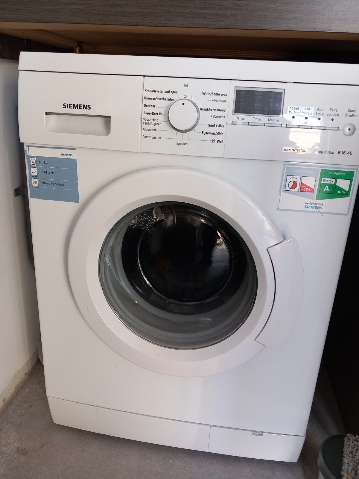 Siemens VarioPerfect, Wasmachine - 6 kg, Energieklasse, Witgoed en Apparatuur, Ophalen, Gebruikt, 4 tot 6 kg, 1600 toeren of meer