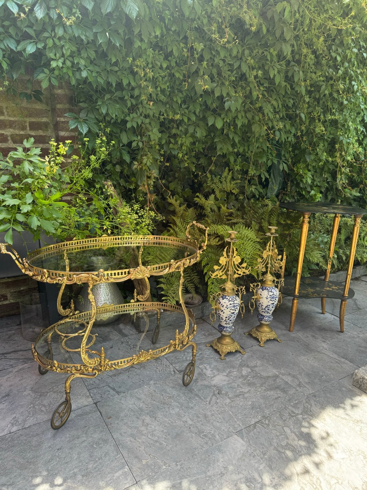 Zeldzame italianse koperen theewagen, Ophalen