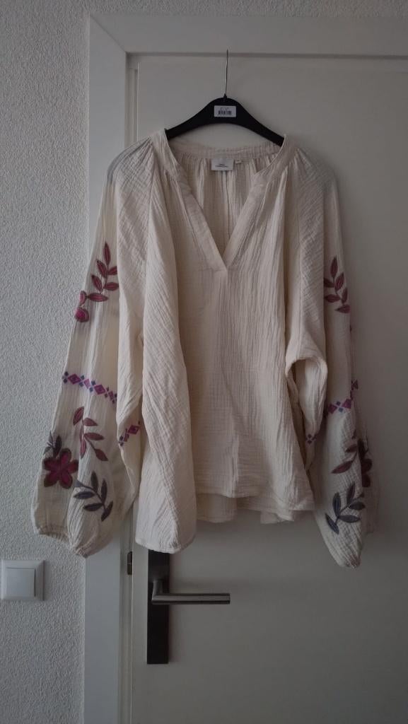 Gebloemde top ecru maat 48, Beige, Nieuw, Only Carmakoma, Shirt of Top