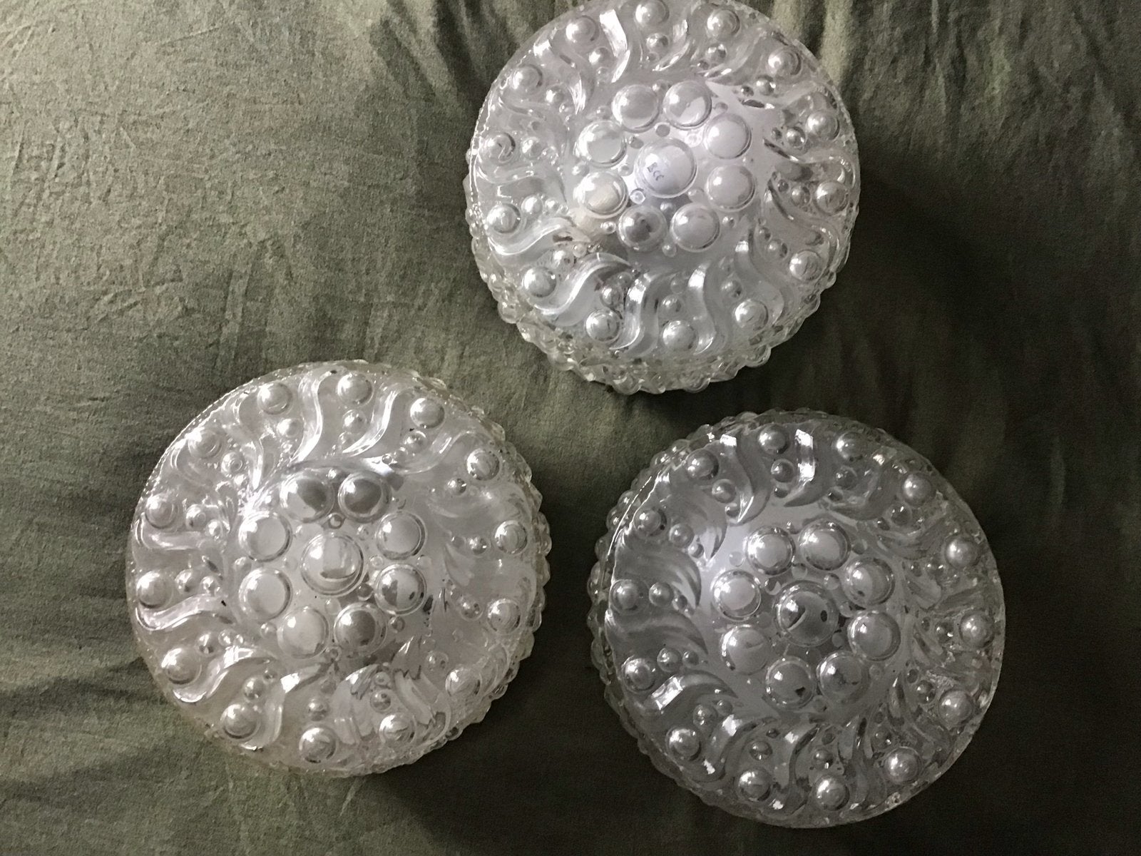 Set van 3 Vintage Jaren 60/70 Muurlampen/Plafondlampen, Huis en Inrichting, Ophalen