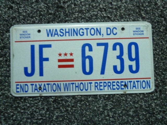 Kentekenplaat licenseplate Washington DC 2 USA, Verzenden, Gebruikt, Auto's
