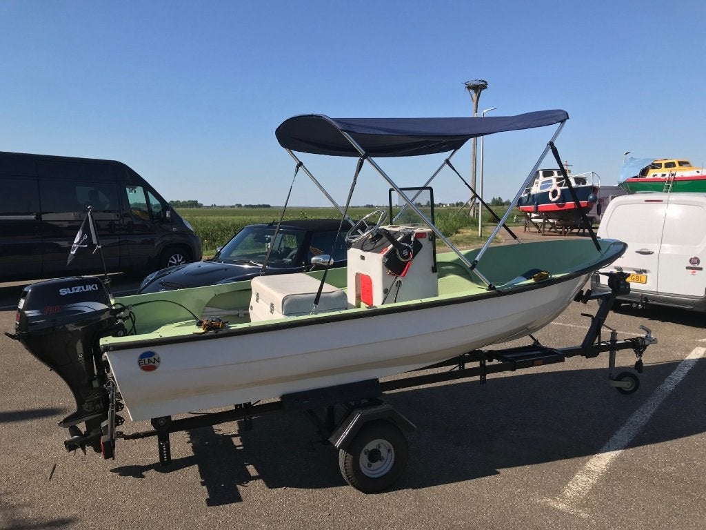 consoleboot/visboot 4.20 met kanteltrailer en suzuki 10 pk, Watersport en Boten, Ophalen, Overige merken, 4 m, Tot 10 pk