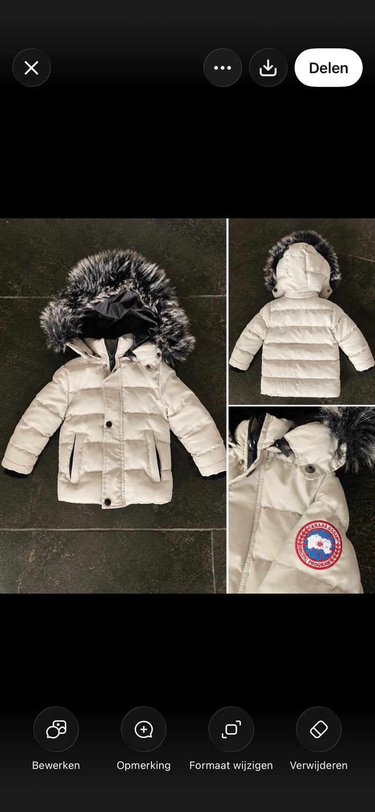 Stoere kinder winterjas grijs, Ophalen, Zo goed als nieuw