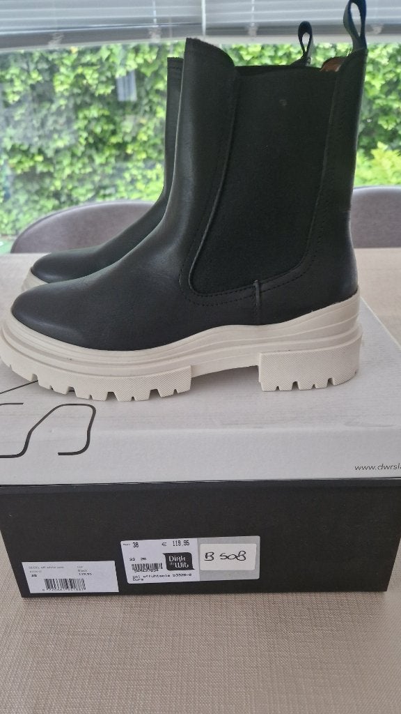 Stoere laarzen zwart maat 38 merk DWRS, DWRS, Zwart, Lage of Enkellaarzen, Nieuw