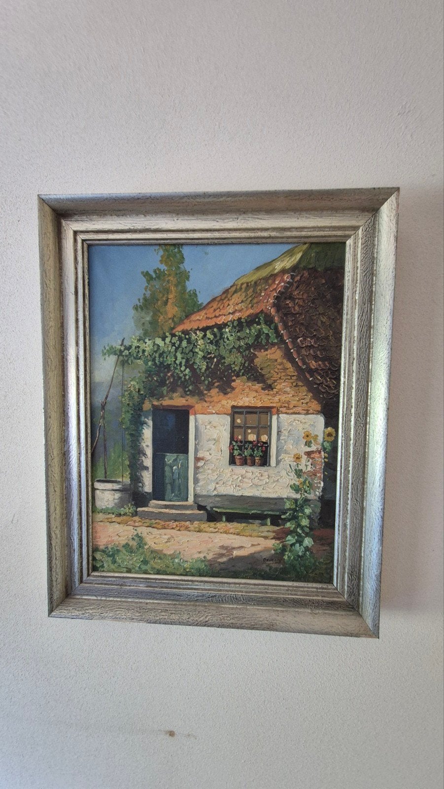 Sfeervol olieverf schilderij - landelijke sfeer, Antiek en Kunst, Kunst | Schilderijen | Klassiek, Ophalen
