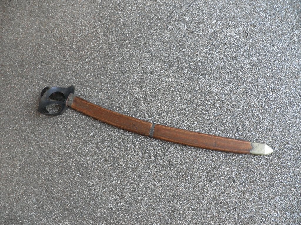 Antieke bijzondere klewang houten schede, Ophalen of Verzenden, Landmacht, Nederland, Zwaard of Sabel