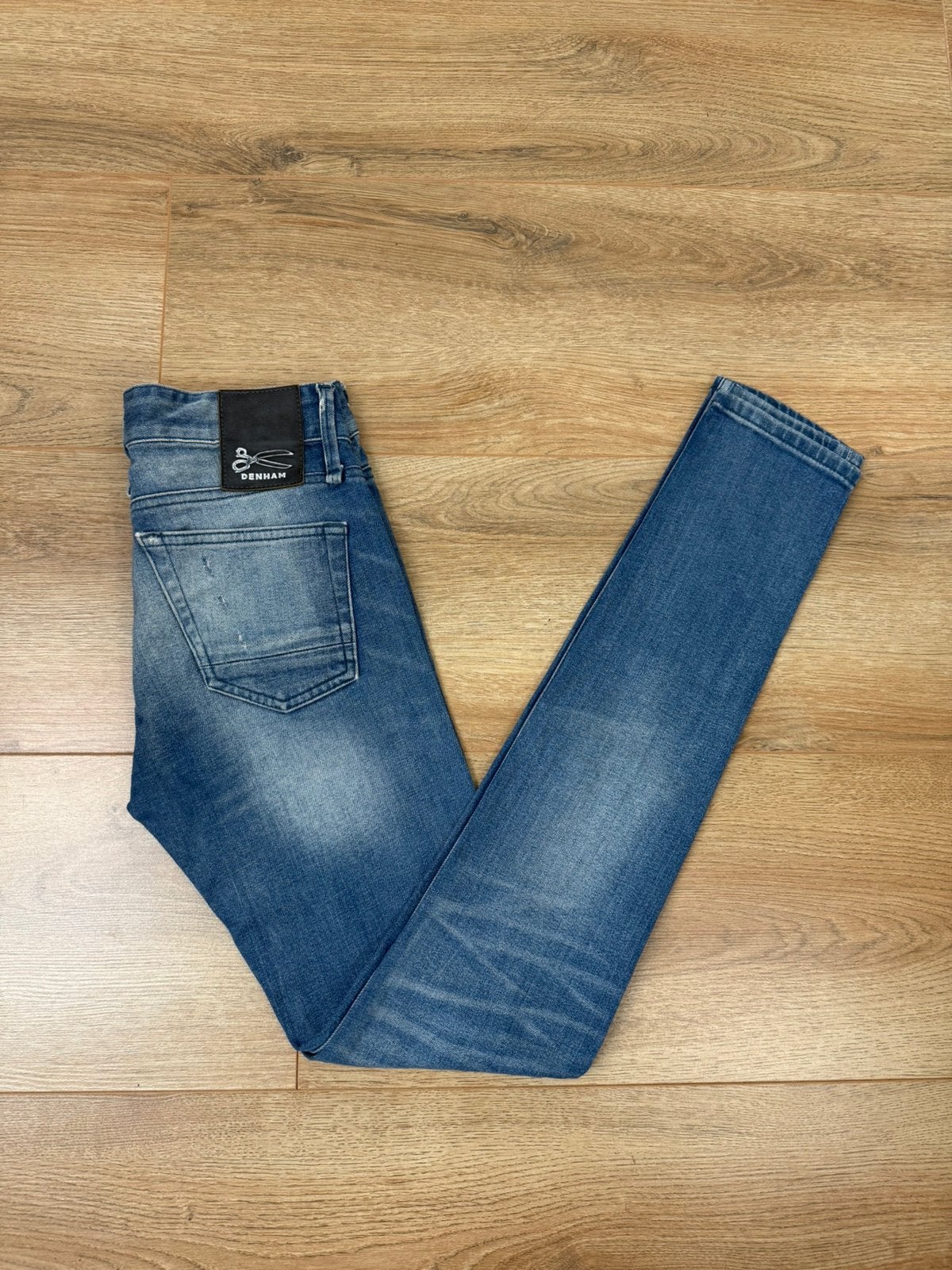 Denham Bolt Spijkerbroek Skinny Fit Blauw Dames W27, Verzenden, Zo goed als nieuw, Blauw, W27 (confectie 34) of kleiner
