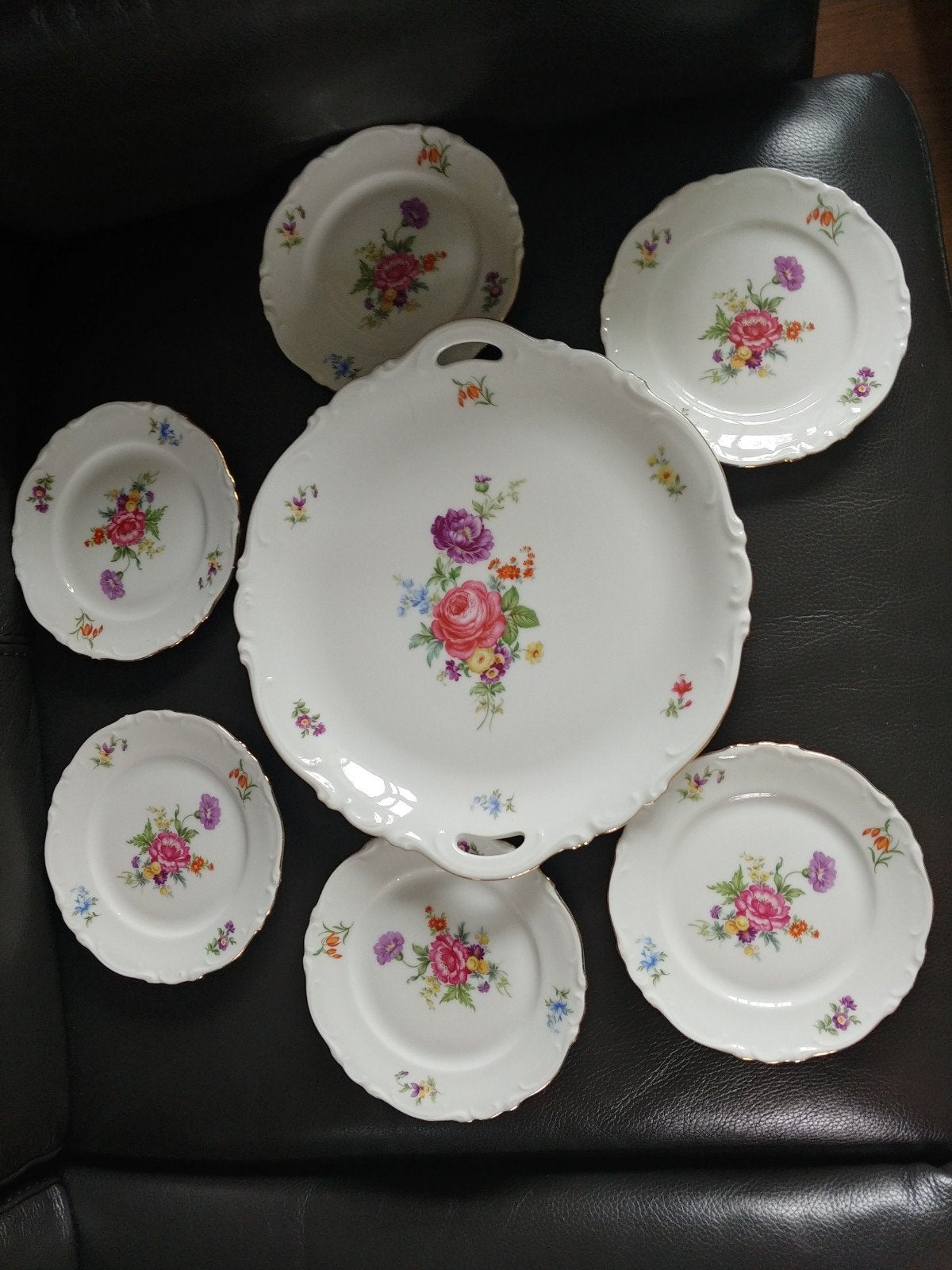 H&G SELB Bavaria Heinrich Porseleinen Servies met Bloemmotie, Antiek en Kunst, Ophalen of Verzenden