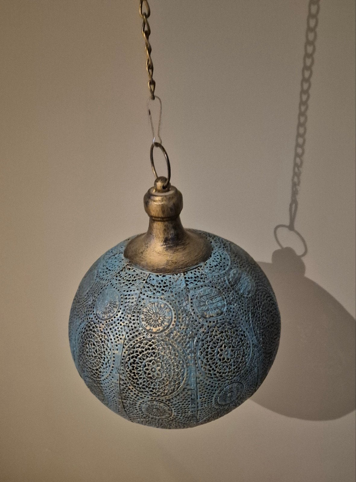 Marokkaanse lamp Luxform metaal hang/staand, Huis en Inrichting, Ophalen of Verzenden, Zo goed als nieuw, Metaal, Oosters