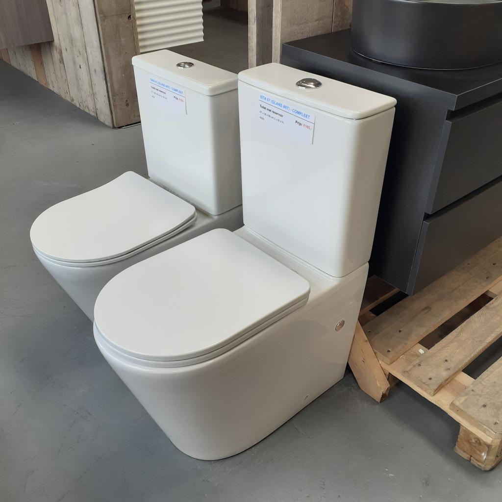 Complete staande toiletset, Glans wit, Keramisch, Ista 67, Ophalen of Verzenden, Nieuw, Wit, Steen/keramiek