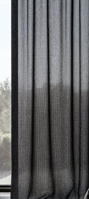 Zwarte Vitrage Gordijnen 2x 300x250cm, Ophalen, Vitrage, Overige merken, Zwart