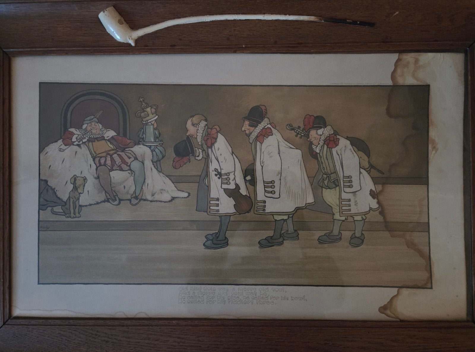 Antieke Lijst , Gebroeders Koch , met pijp in de rand, Antiek en Kunst, Ophalen of Verzenden