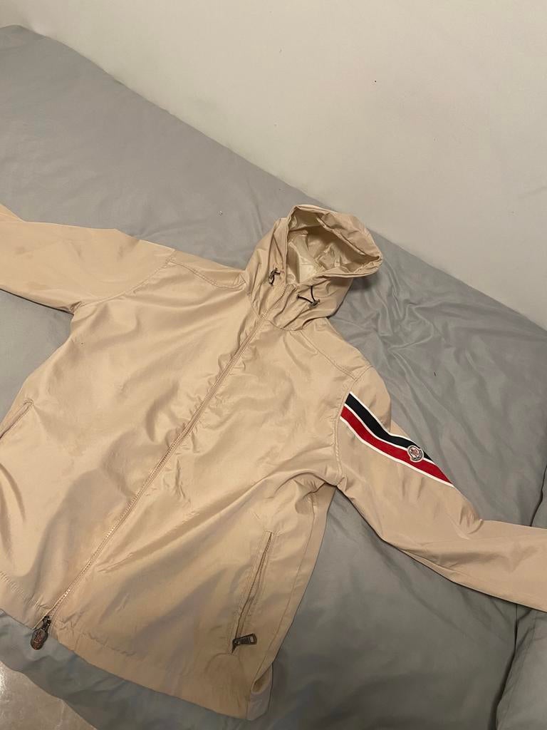 Originele moncler jas, Ophalen of Verzenden, Gedragen, Maat 48/50 (M), Beige