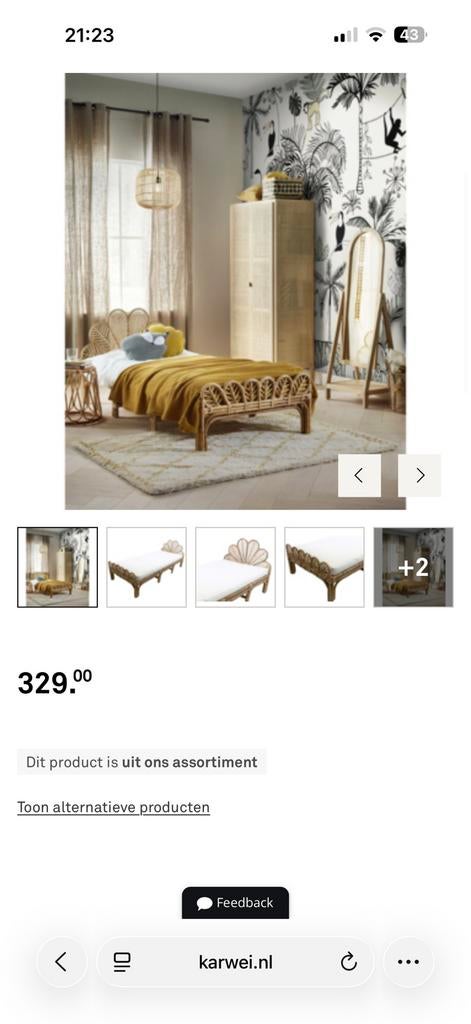 Rotan bed, Ophalen of Verzenden, Zo goed als nieuw, Jongetje of Meisje