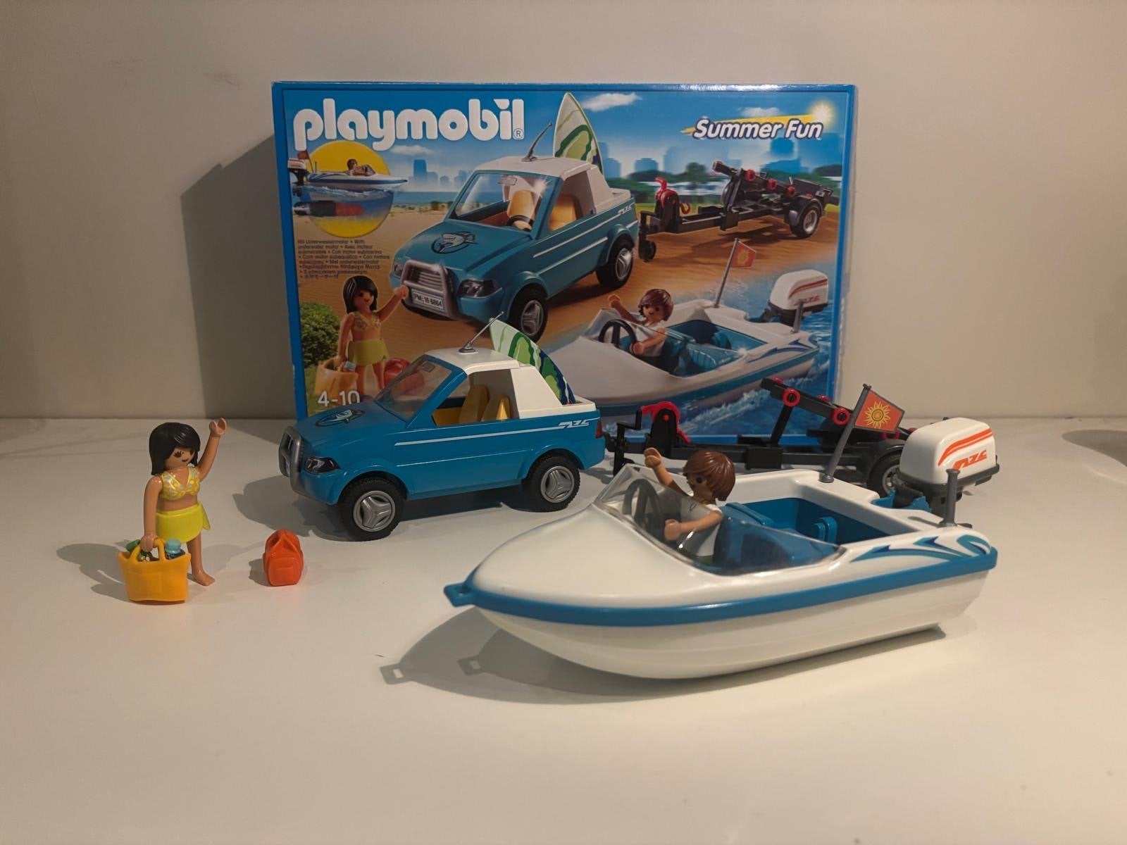 Playmobil Summer Fun 6864 Auto met boot en trailer, Ophalen of Verzenden, Gebruikt, Jongen of Meisje