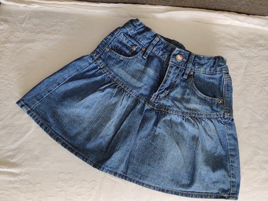 Hello Kitty jeans rokje maat 104, Ophalen, Gebruikt, Meisje, H&M